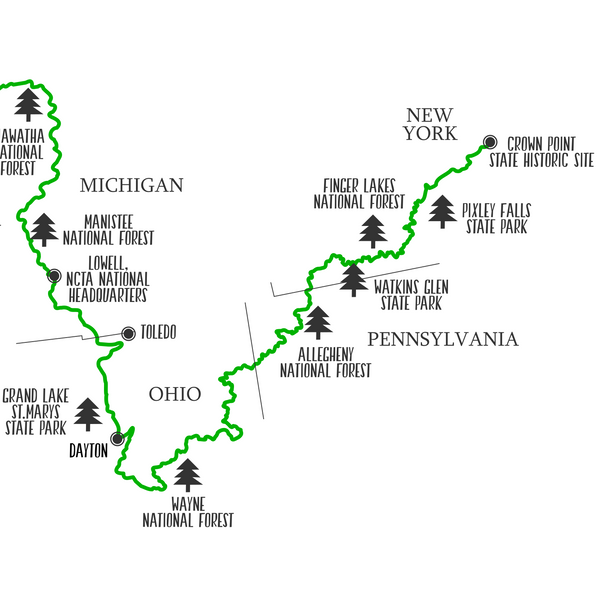 north country trail map print-gift for adventurer
