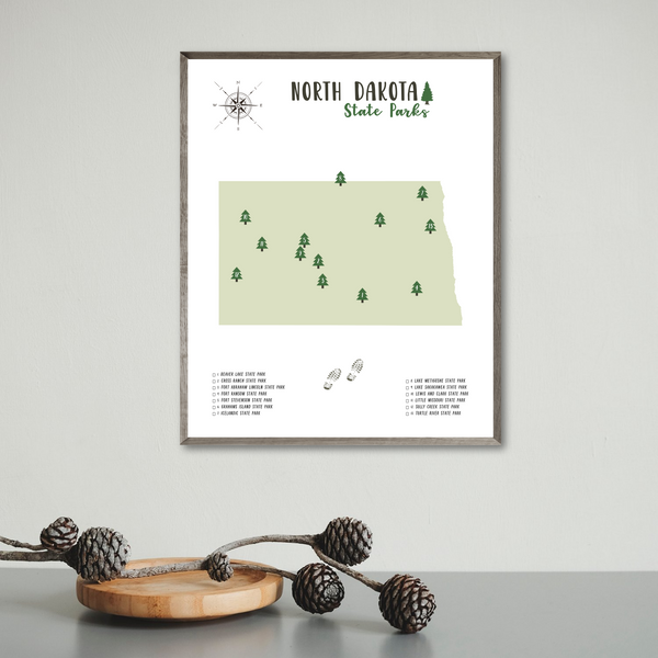 north dakota state parks map print-travel gift ideas