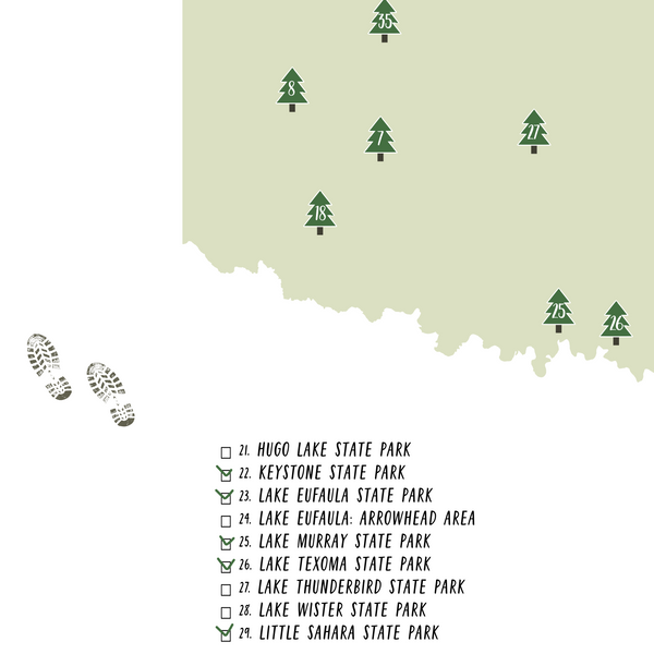 oklahoma state parks map print-oklahoma state parks map checklist