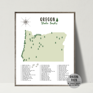 oregon state parks map-gift for hiker