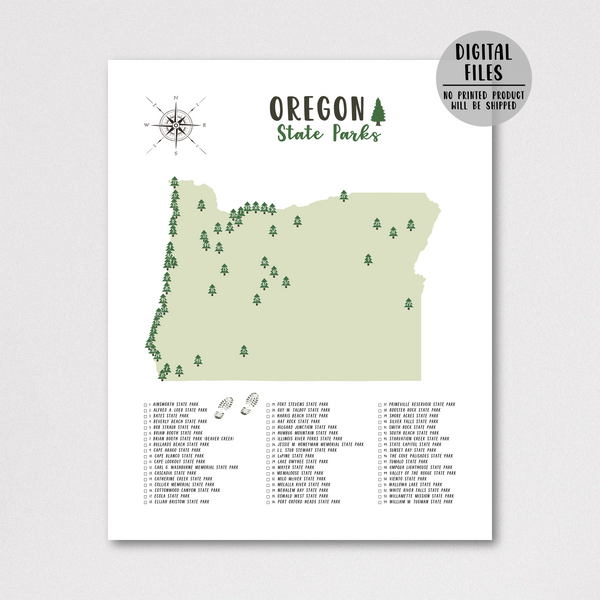 oregon state parks map poster-adventure gift ideas