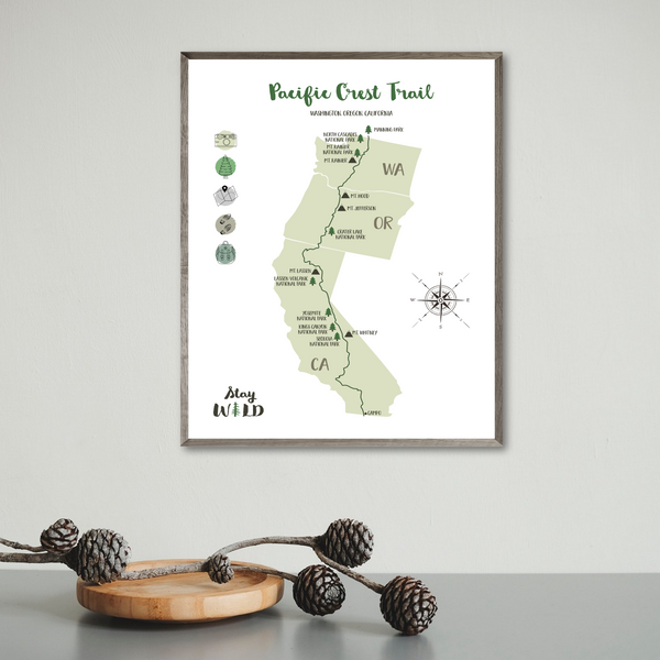 pacific crest trail map-pacific crest hiking trail map-PCT Map