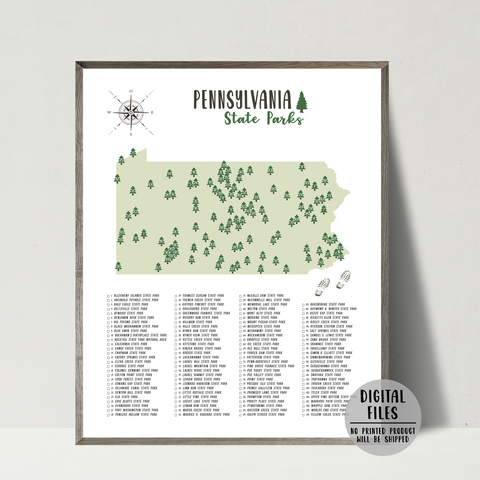 pennsylvania state parks map-adventure gift ideas