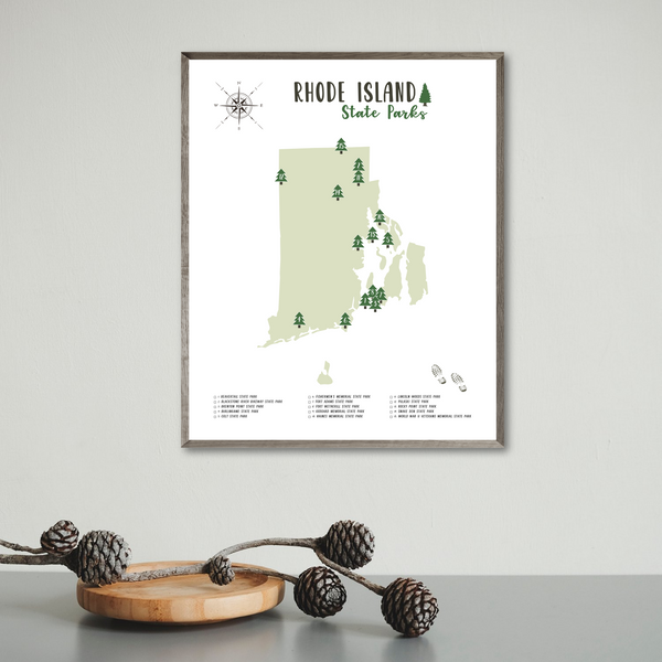 rhode island state parks map poster-travel gift ideas