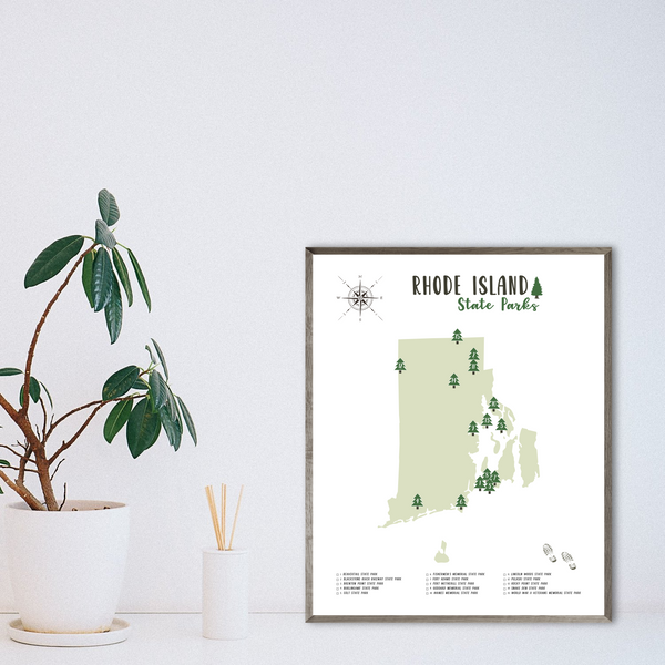 rhode island state parks map print-adventure map gift