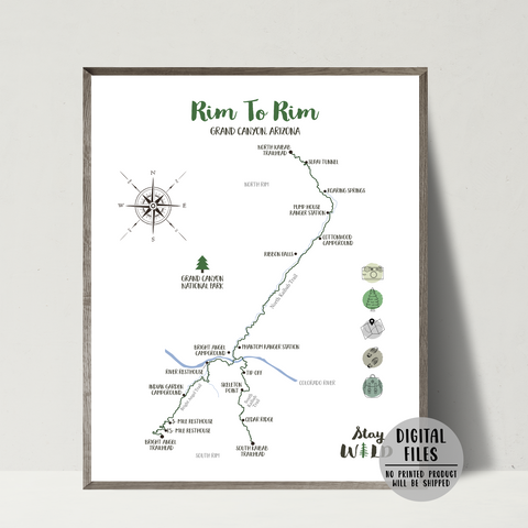 grand canyon rim to rim hiking map