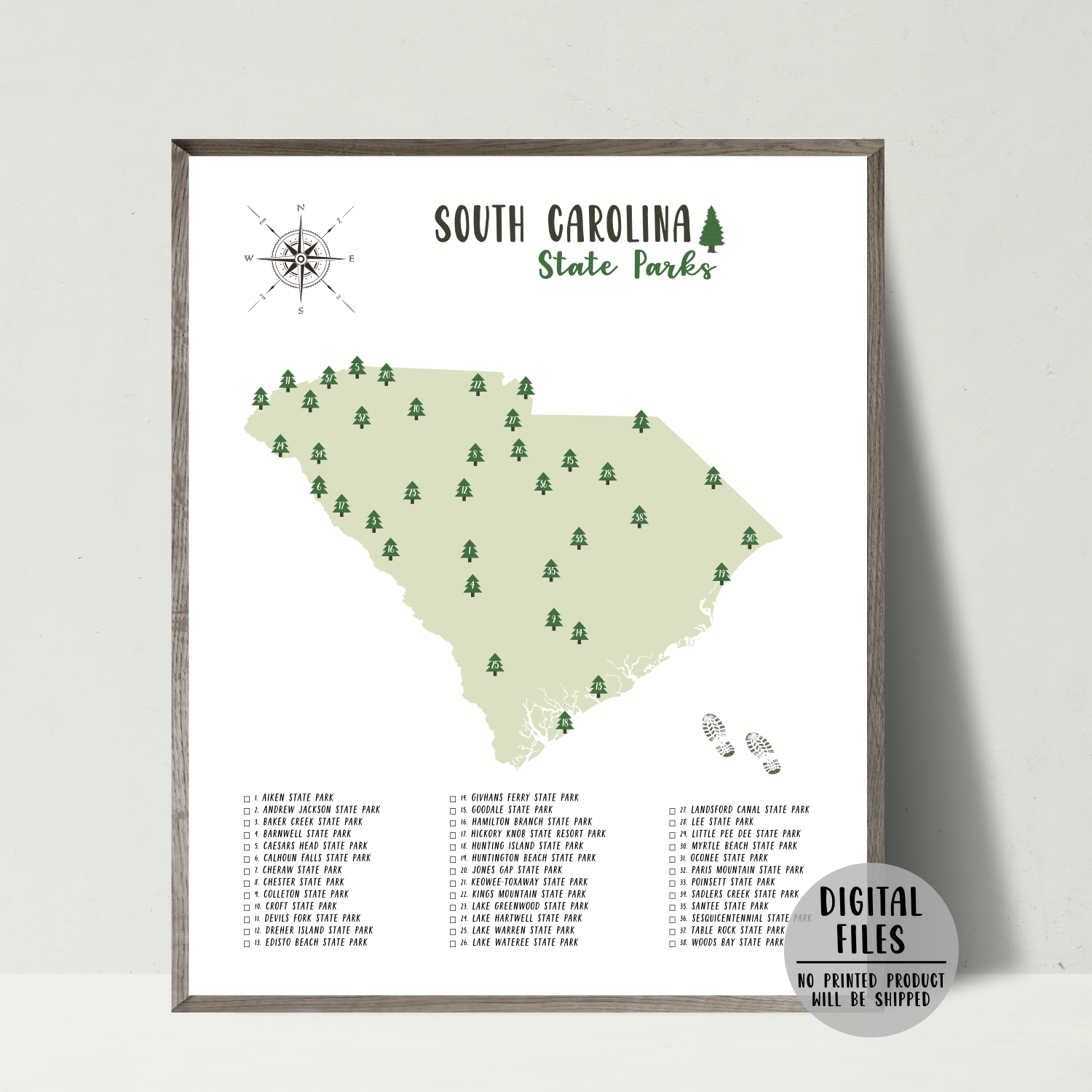 south carolina state parks map-adventure gift ideas