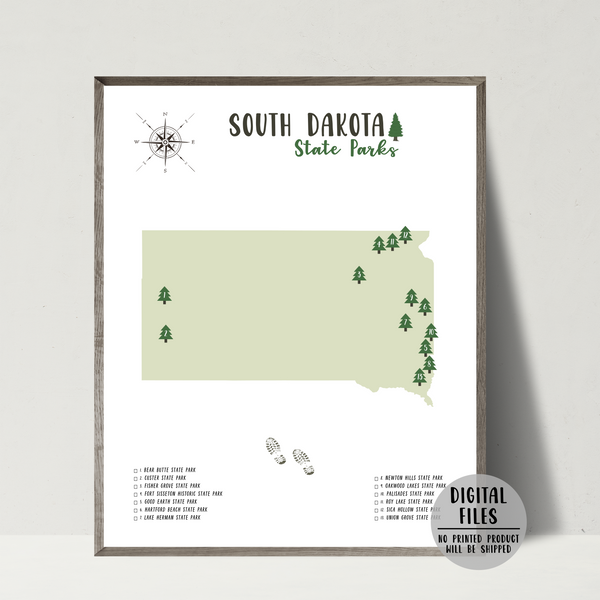 south dakota state parks map-hiking gift ideas