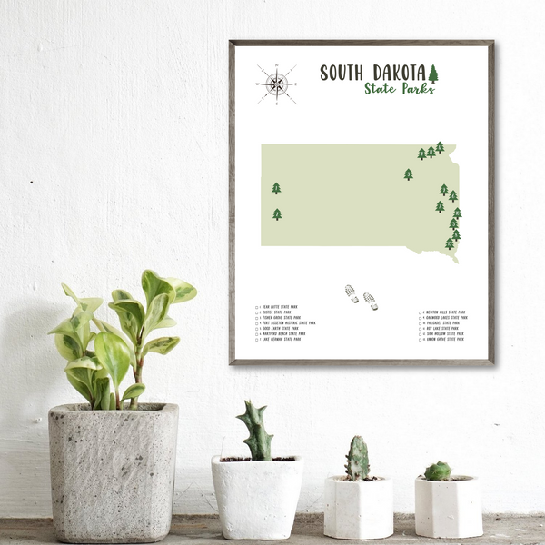 south dakota state parks map poster-south dakota print