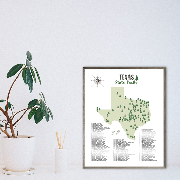 texas state parks map print-travel gift map