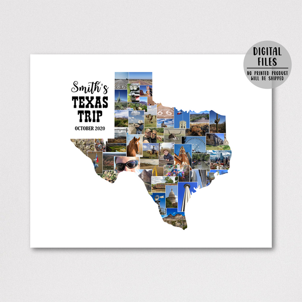 personalized collage-travel map collage-custom photo collage