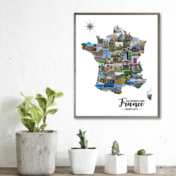 personalized photo collage-custom collage-travel map gift