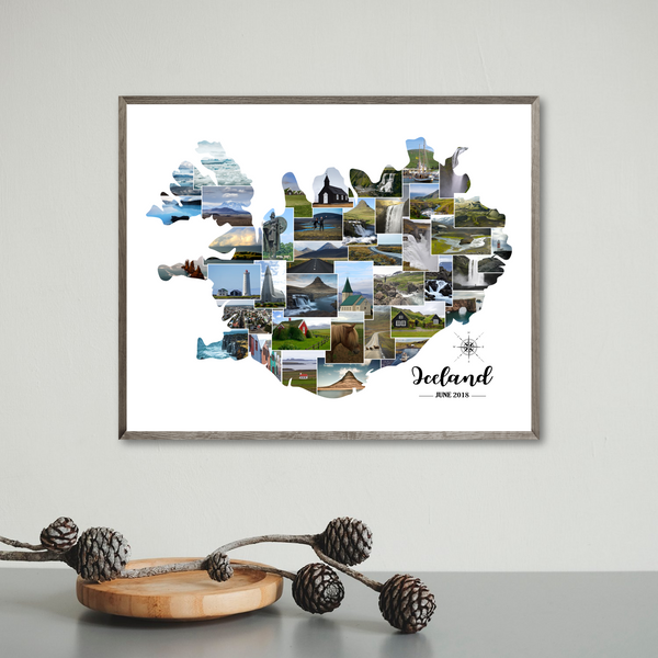 personalized travel photo collage-custom map collage-gift for adventurer