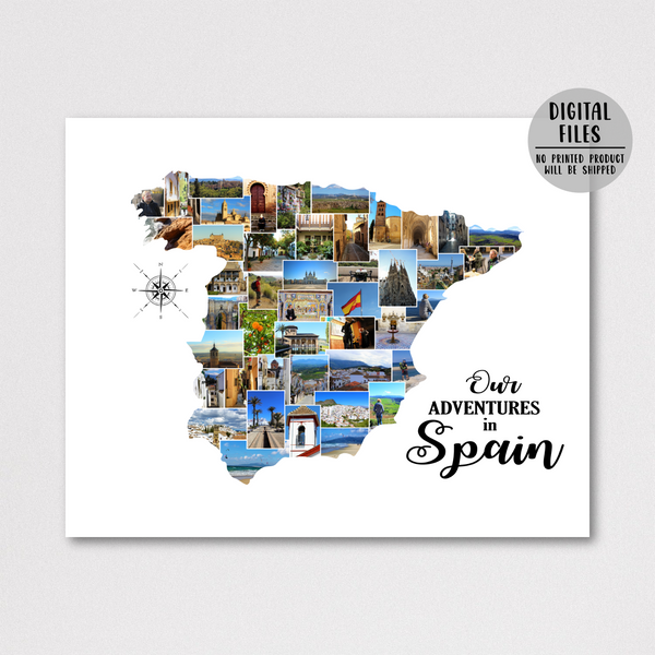 personalized phot ocollage-custom collage-travel map gift