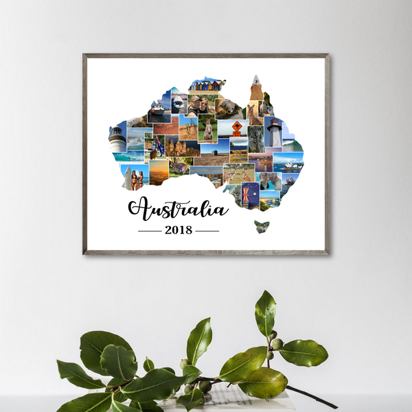 travel map photo collage-gift for traveler