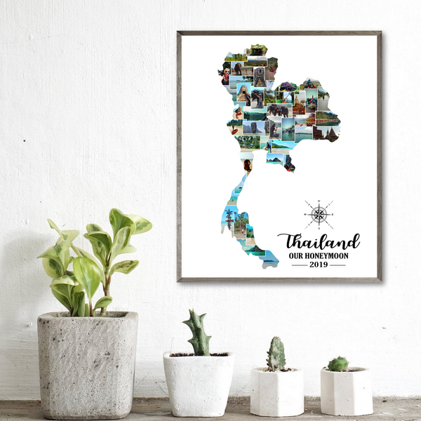 travel map collage-custom photo collage-travel gift ideas