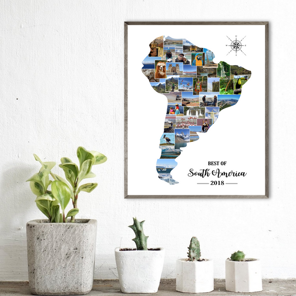 south america photo collage-travel collage-gift for backpacker