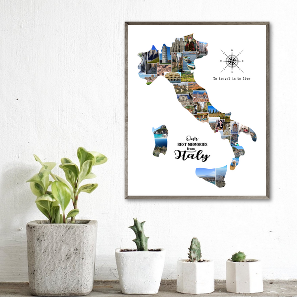 italy photo collage-personalized collage-travel map photo collage