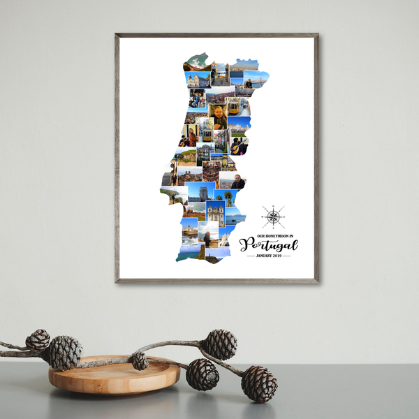 personalized travel photo collage-gift for traveler-portugal collage