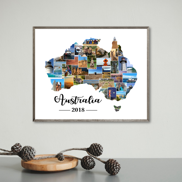 custom travel collage-map photo collage-gift for traveler