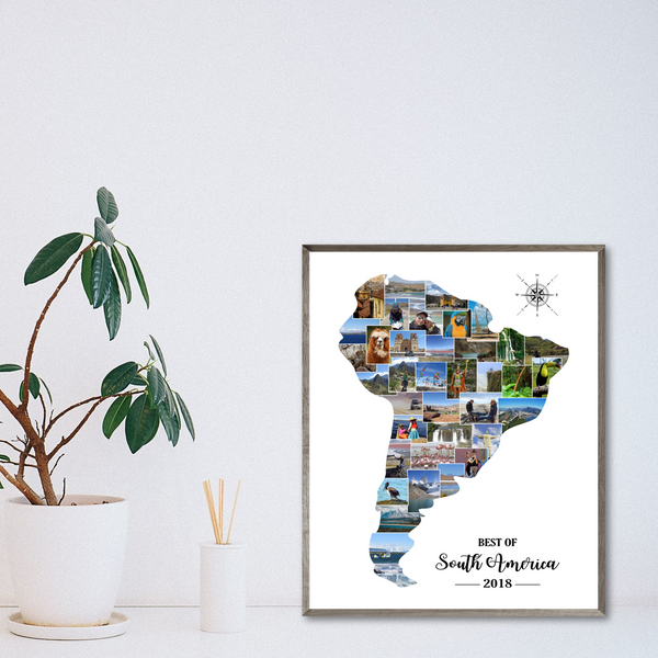 personalized map collage-travel photo collage-gift for traveler