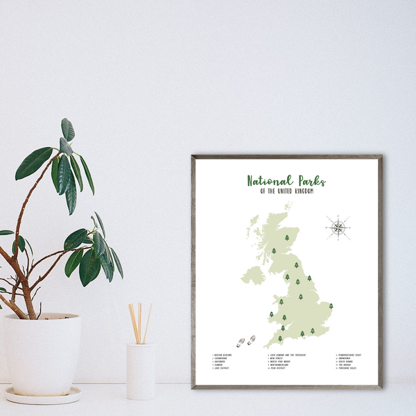 national parks of united kingdom map-national parks print