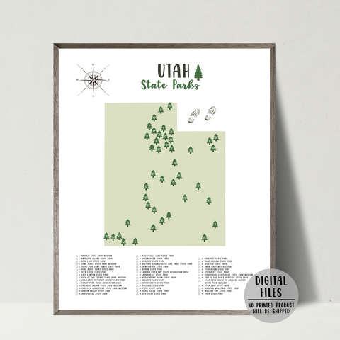 utah state parks map-gift for hiker