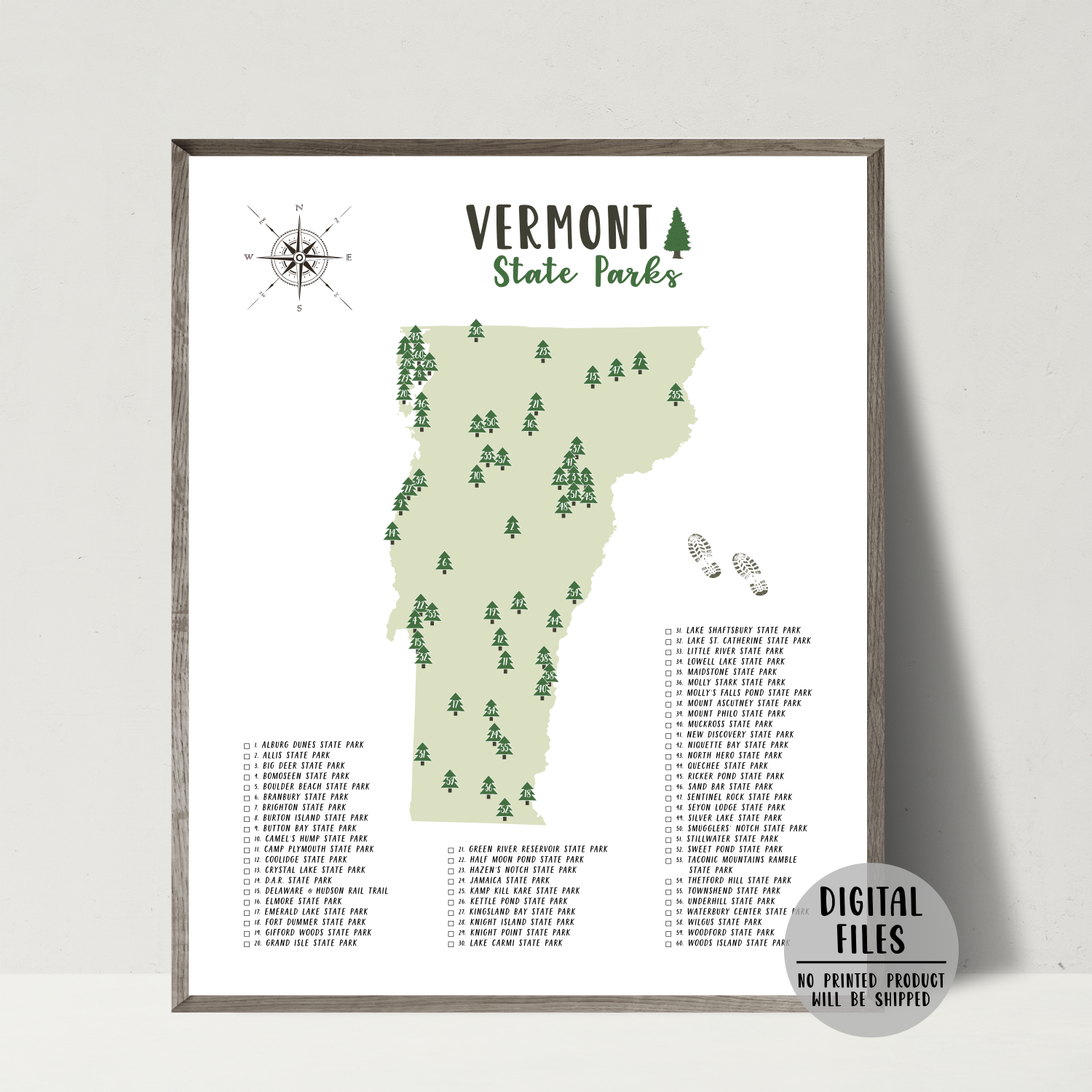 vermont state parks map-vermont state parks map-gift for traveler