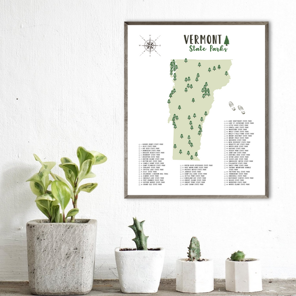 vermont state parks map poster-gift for traveler