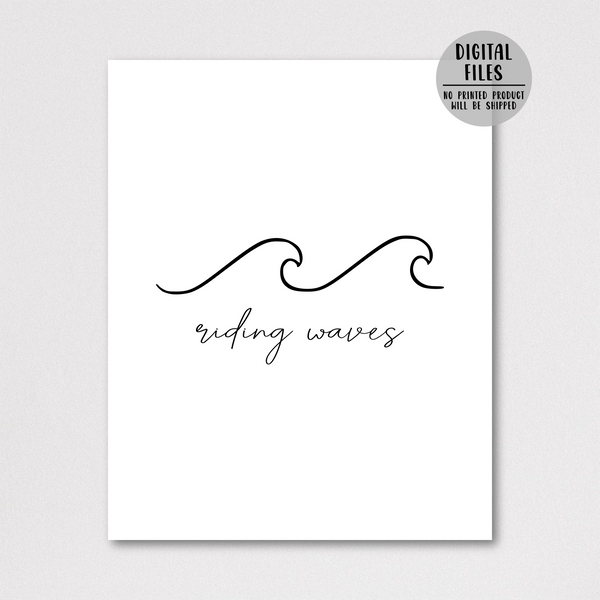 riding waves print-adventure poster-inspirational quote print