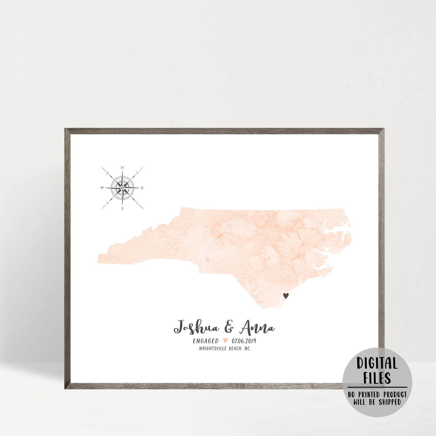 personalized engagement location map-anniversary gift for husband-gift for wife