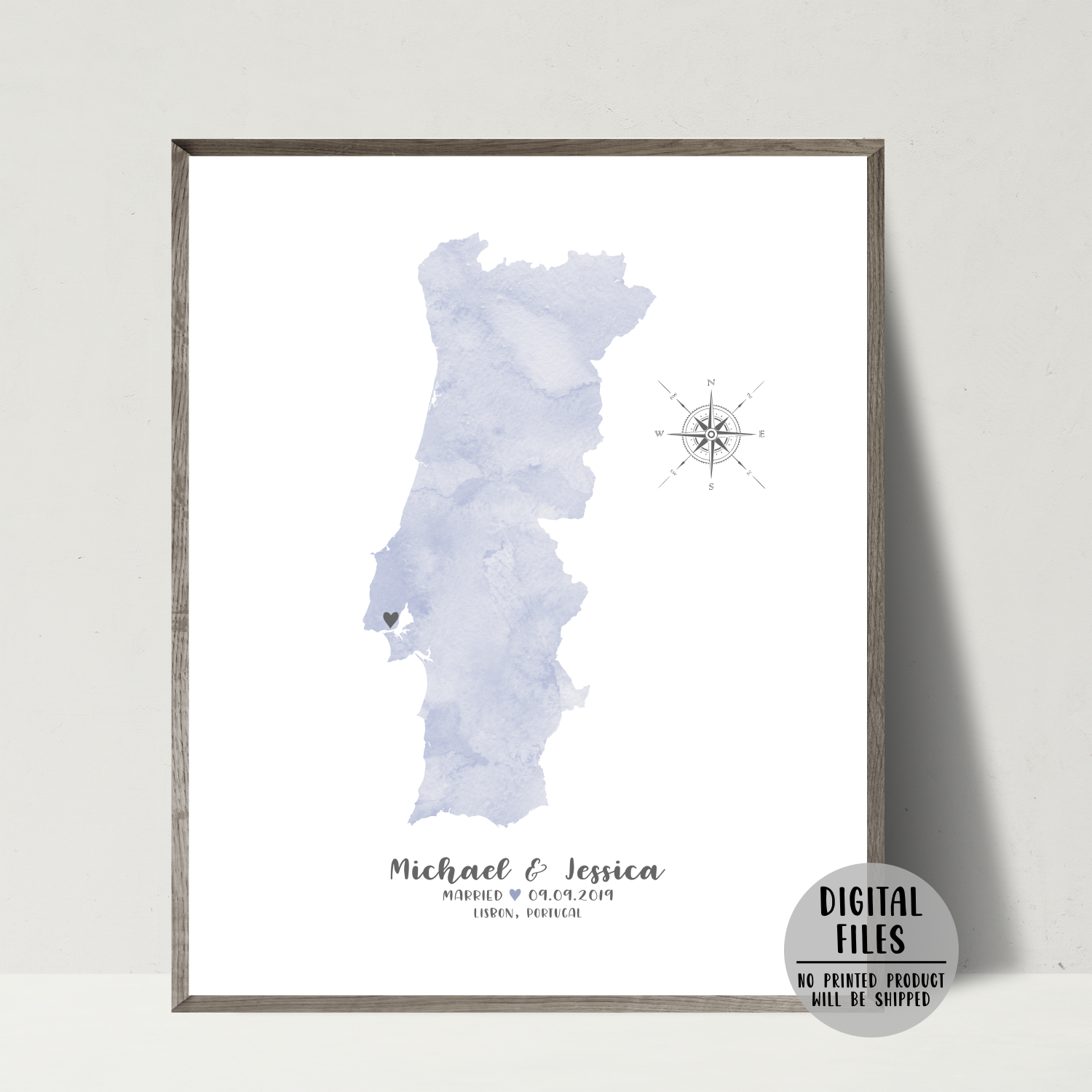 personalized wedding map print-wedding location map gift