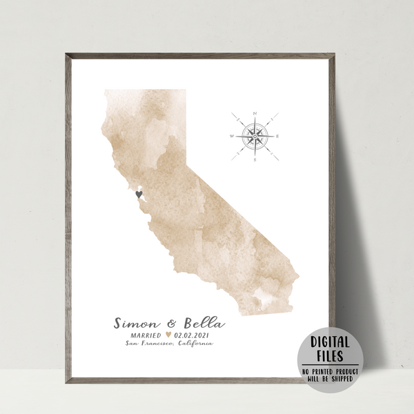 wedding location map-personalized map gift