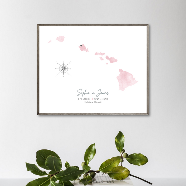 personalized engagegment map-special occasion map gift