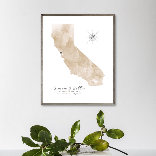 wedding location map print-personalized wedding map gift
