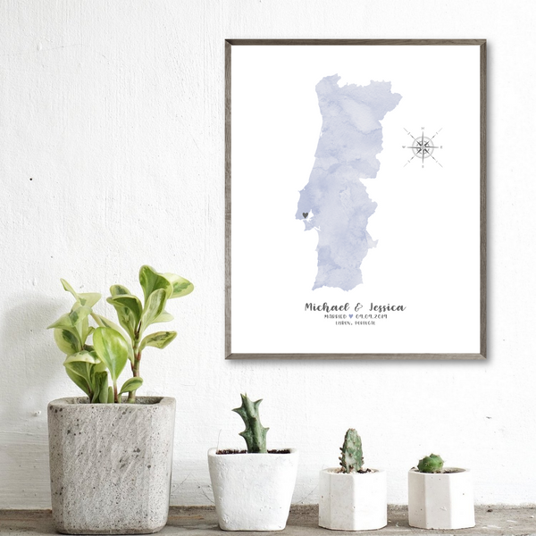personalized wedding location map-special occasion map gift