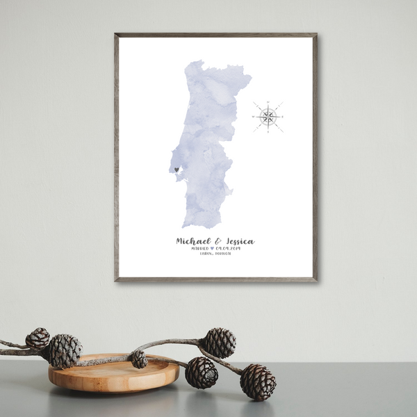 wedding map print-personalized gift for husband-gift for wife
