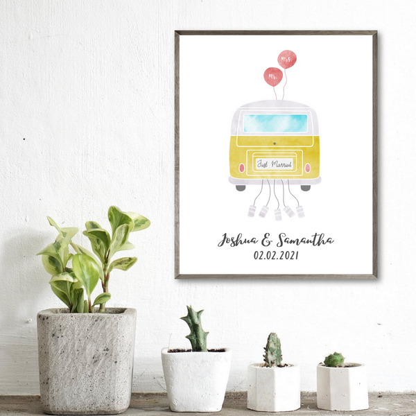 personalized van print-wedding gift for couple