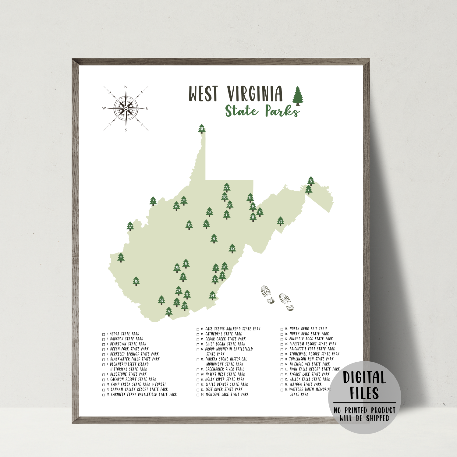 west virginia state parks map