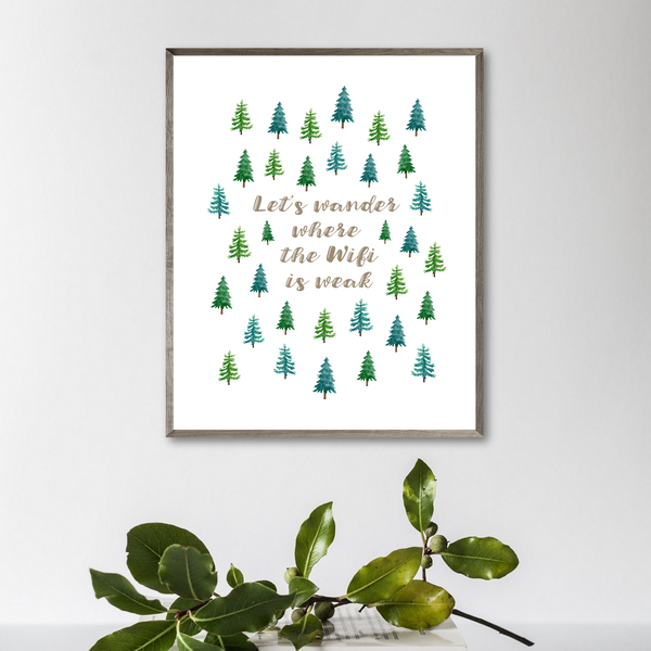 wifi poster-fir trees print-van decor ideas-home decor